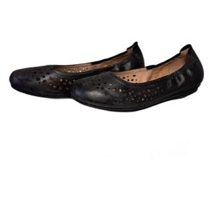 Josef Seibel Leather Ballet Flat Women’s Pippa 37/US 6-6.5  Black Nesty Oil NEW‎